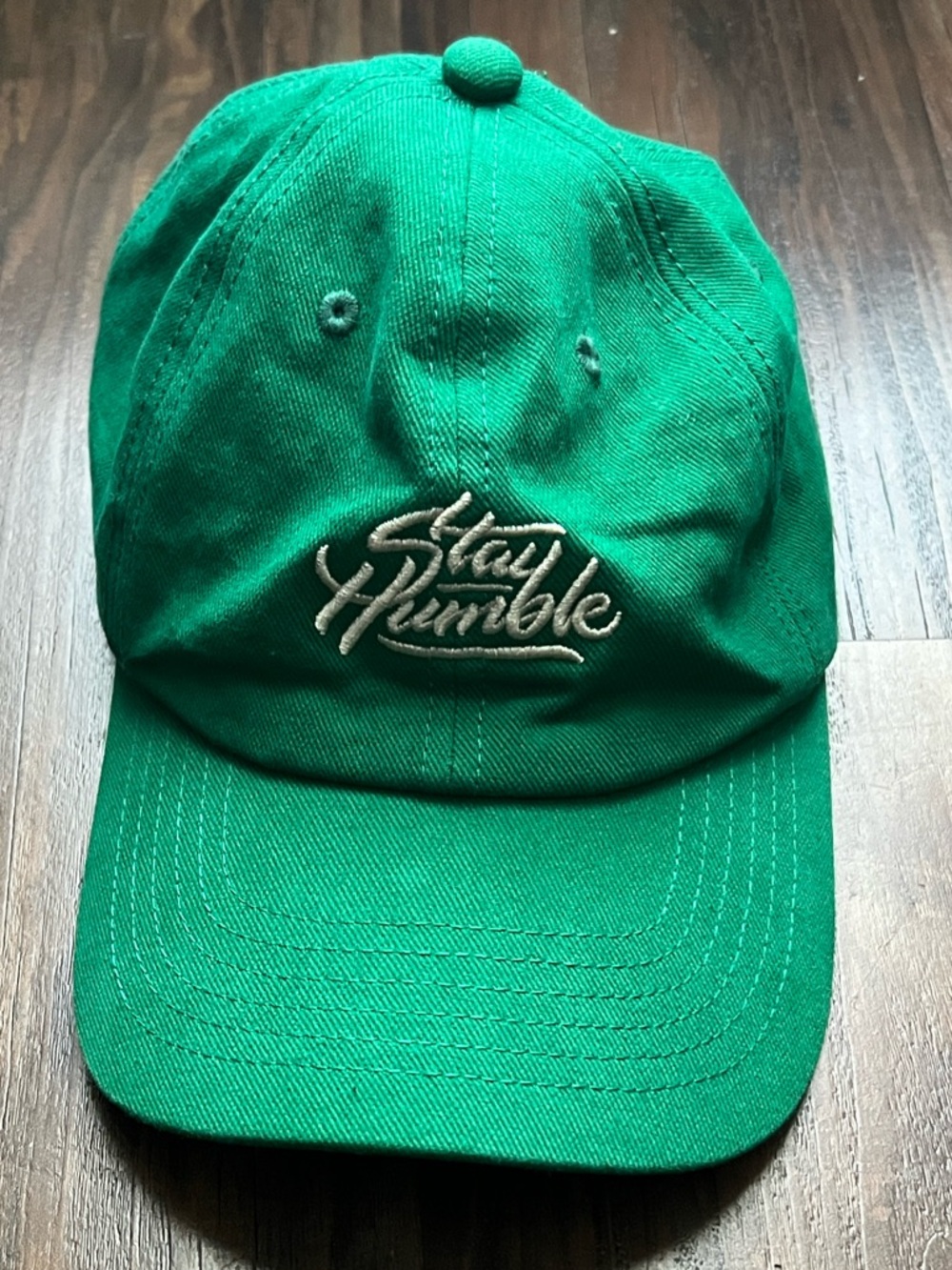 Unisex Green 'Stay Humble' Embroidered Baseball Cap OS